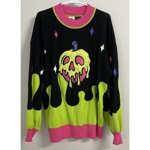 Disney Parks Her Universe Poison Apple Sweater Women Size 1X Black Pink